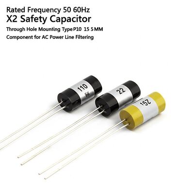 Rated Frequency 50 60Hz X2 Safety Capacitor Through Hole Mounting Type P10 15 22 5 7 5MM Component for AC Power Line Filtering