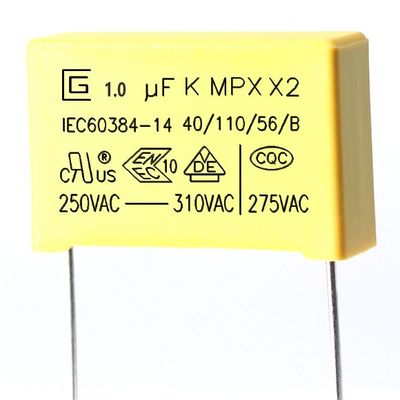 105K X2 Safety Capacitor 1.0Uf With Excellent Flame Retardant Properties P22.5MM
