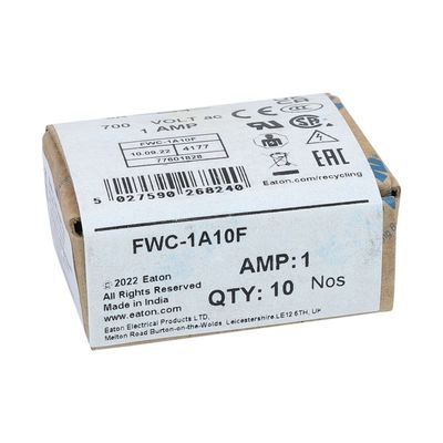 Excellent Cycling Capability And Performance Cramic Fuse Eaton Bussmann 10 X 38 Mm Ferrule Fuse FWC-1A10F