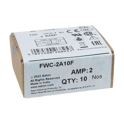 Excellent Cycling Capability And Performance Cramic Fuse Eaton Bussmann 10 X 38 Mm Ferrule Fuse FWC-2A10F