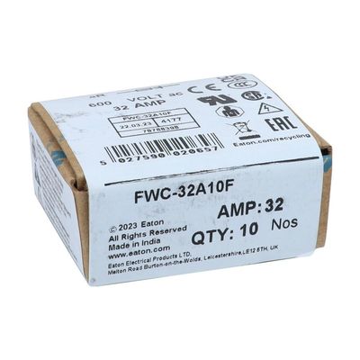 Excellent Cycling Capability And  Performance Cramic Fuse Eaton Bussmann 10 X 38 Mm Ferrule Fuse FWC-32A10F