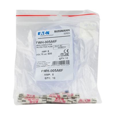 Ferrule Fuse Links For Protection Of DC Common Bus FWH-005A 6*32mm Size